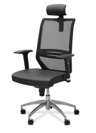 Кресло Aero lux подголовник сетка/ткань TW / черная/черная