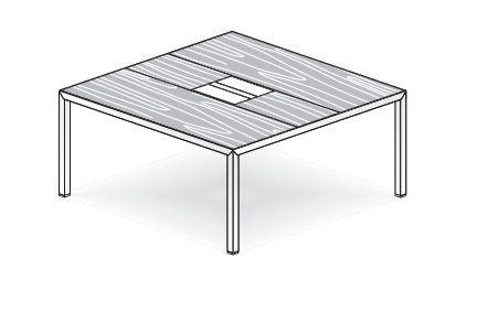 Стол для переговоров квадратный с кабель-каналом и треем венге