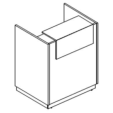Стойка ресепшен прямая дуб натуральный / дуб натуральный / венге