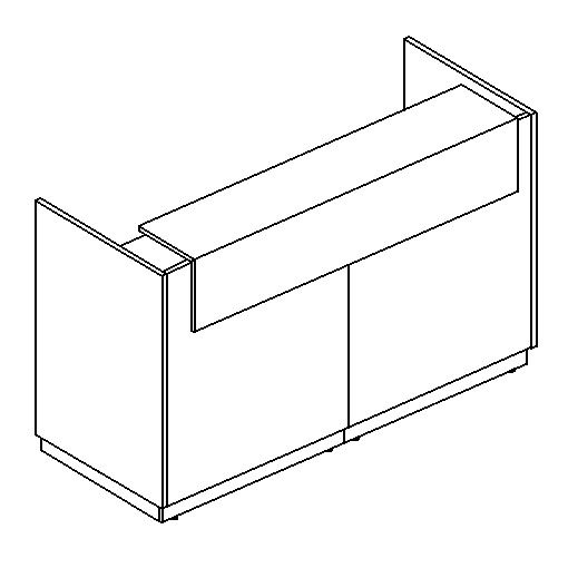 Стойка ресепшен прямая дуб натуральный / дуб натуральный / венге