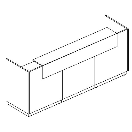 Стойка ресепшен прямая белый премиум / белый премиум / белый премиум