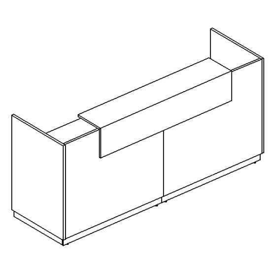 Стойка ресепшен прямая дуб натуральный / дуб натуральный / венге