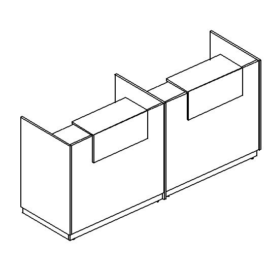 Стойка ресепшен прямая с промежуточной опорой белый премиум / мокко премиум / мокко премиум