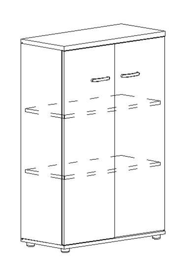 Шкаф средний закрытый мокко премиум / серый