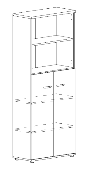 Шкаф для документов полузакрытый венге / белый премиум