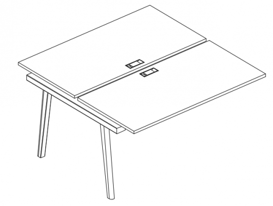 Секция стола рабочей станции (2х160) мокко премиум