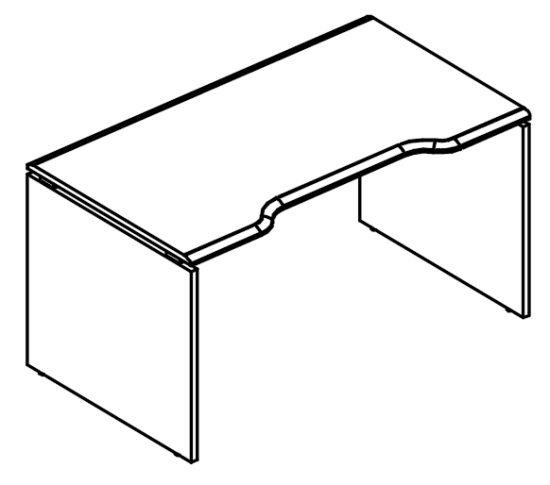 Стол эргономичный Симметрия на каркасе ДСП (2 скоса) вяз либерти / мокко премиум