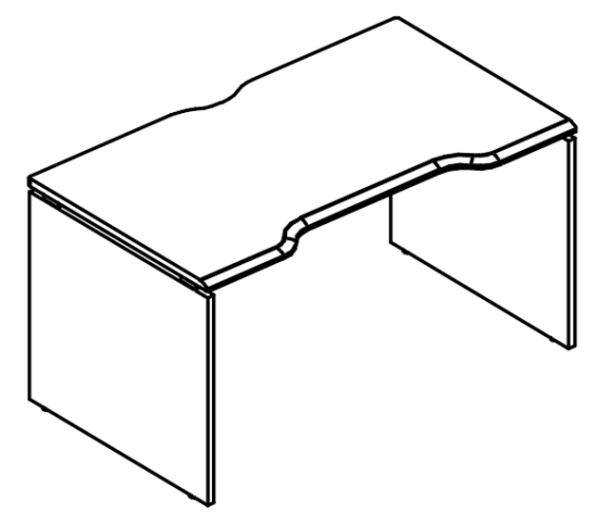 Стол эргономичный Симметрия на каркасе ДСП (1 скос) мокко премиум / мокко премиум