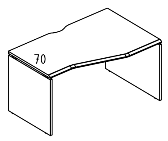 Стол эргономичный Техно на каркасе ДСП (1 скос) правый мокко премиум / мокко премиум