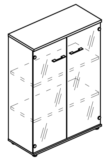 Шкаф прозрачные дверьми топ ДСП мокко премиум / мокко премиум
