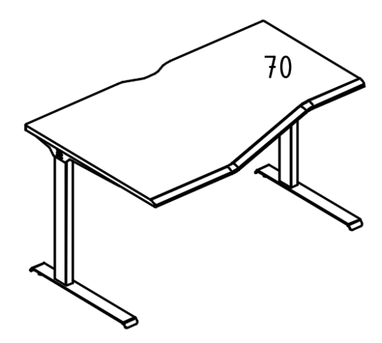 Стол эргономичный Техно на металлокаркасе МL (1 скос) левый мокко премиум / антрацит
