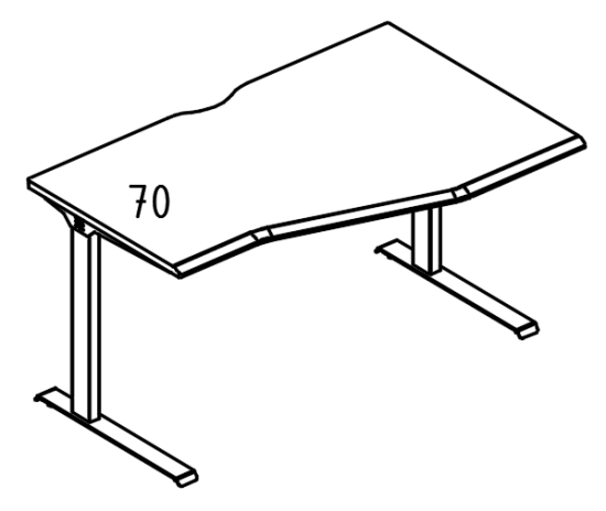 Стол эргономичный Техно на металлокаркасе МL (1 скос) правый мокко премиум / антрацит