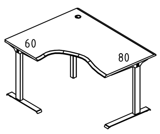 Стол эргономичный на металлокаркасе МL (2 скоса) левый мокко премиум / антрацит