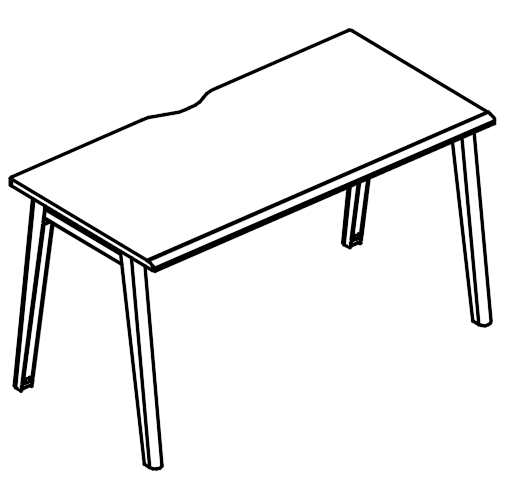 Стол рабочий каркас МТ 1 скос  вяз либерти / белый, вставка мокко