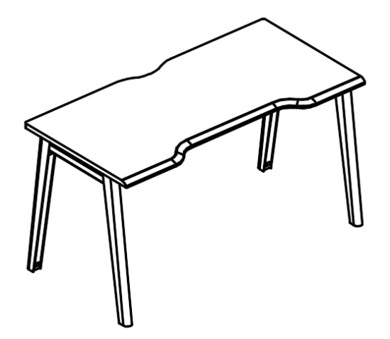 Стол эргономичный Симметрия МТ (1 скос)  вяз либерти / белый, вставка мокко