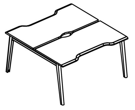 Рабочая станция (2х160) Симметрия каркас МТ 1 скос вяз либерти / белый, вставка мокко