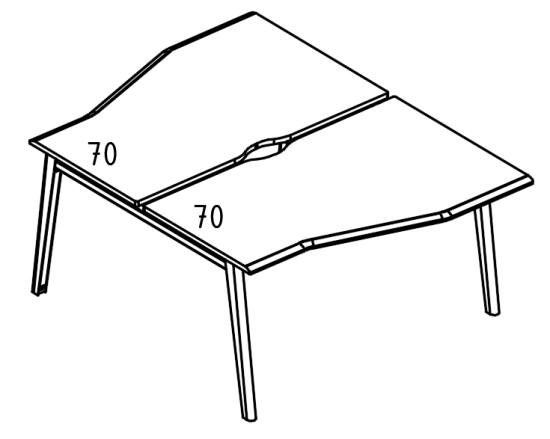 Рабочая станция Техно каркас МТ (1 скос) (2х160)  мокко премиум / белый, вставка мокко
