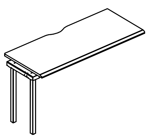 Секция рабочей станции на каркасе МТ (1 скос) вяз либерти / белый, вставка белая